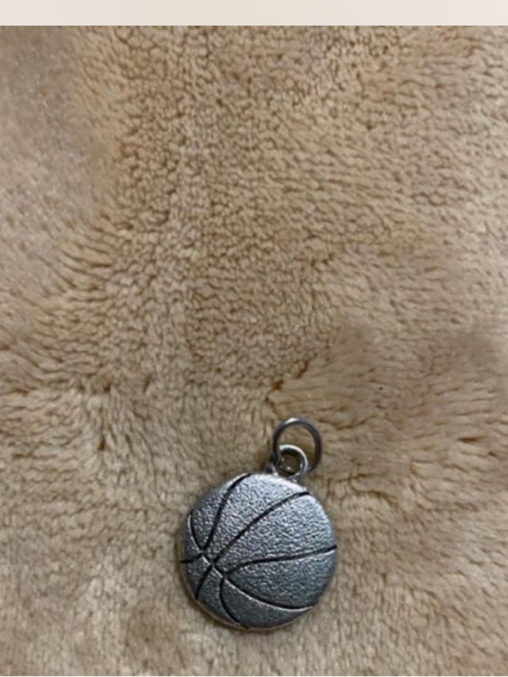 Premier Designs Silver Basketball Charm Pendant
